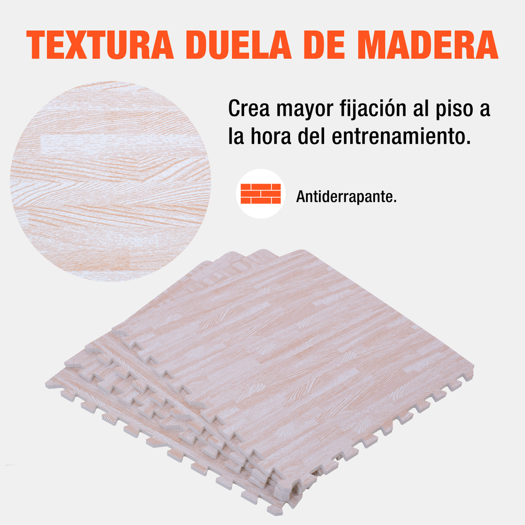 Piso Para Gimnasio Altera Tipo Madera Tatami 60x60 4pz