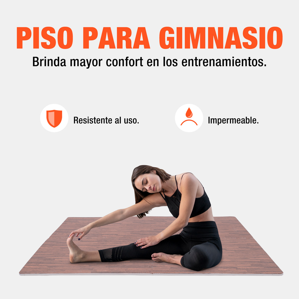 Piso Para Gimnasio Altera Tipo Madera Tatami 60x60 4pz