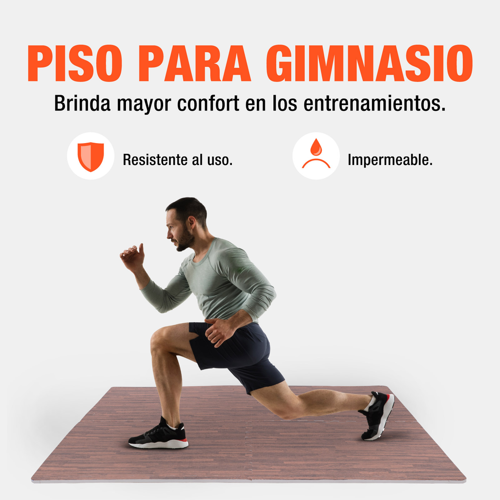 Piso Para Gimnasio Altera Tipo Madera Tatami 60x60 4pz