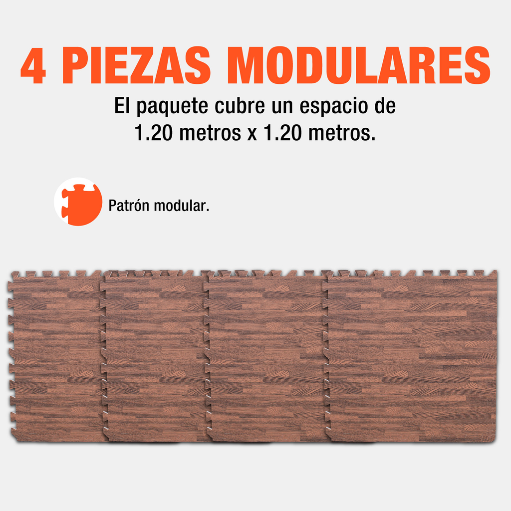 Piso Para Gimnasio Altera Tipo Madera Tatami 60x60 4pz