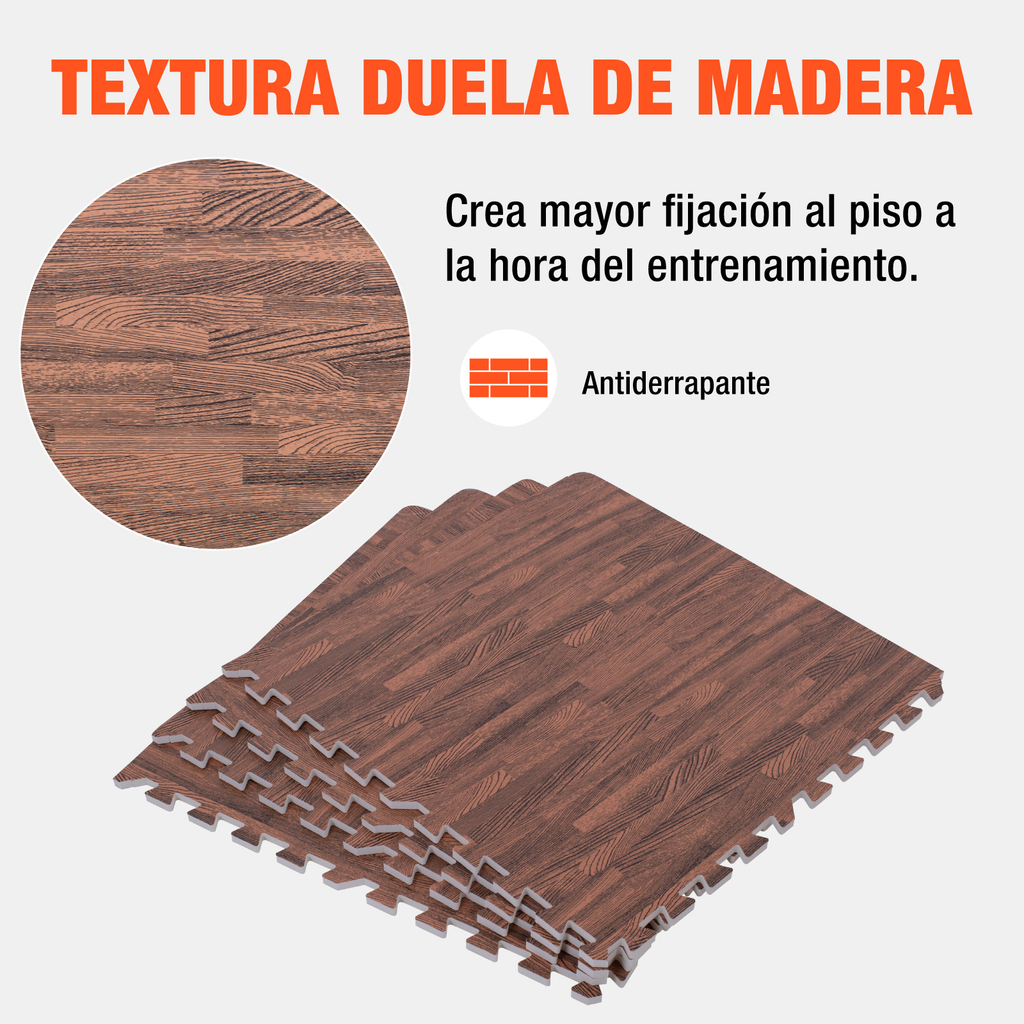 Piso Para Gimnasio Altera Tipo Madera Tatami 60x60 4pz