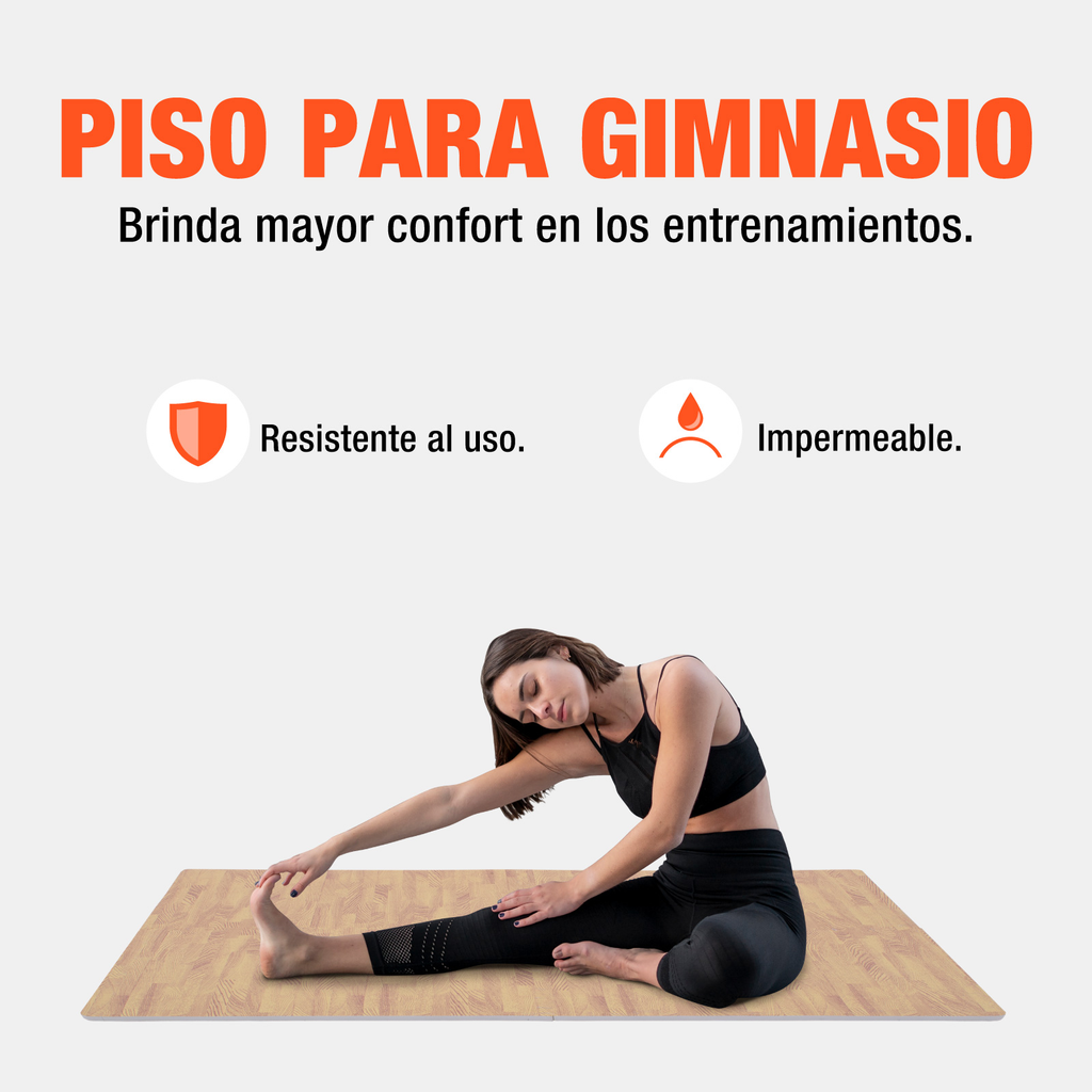 Piso Para Gimnasio Altera Tipo Madera Tatami 60x60 4pz