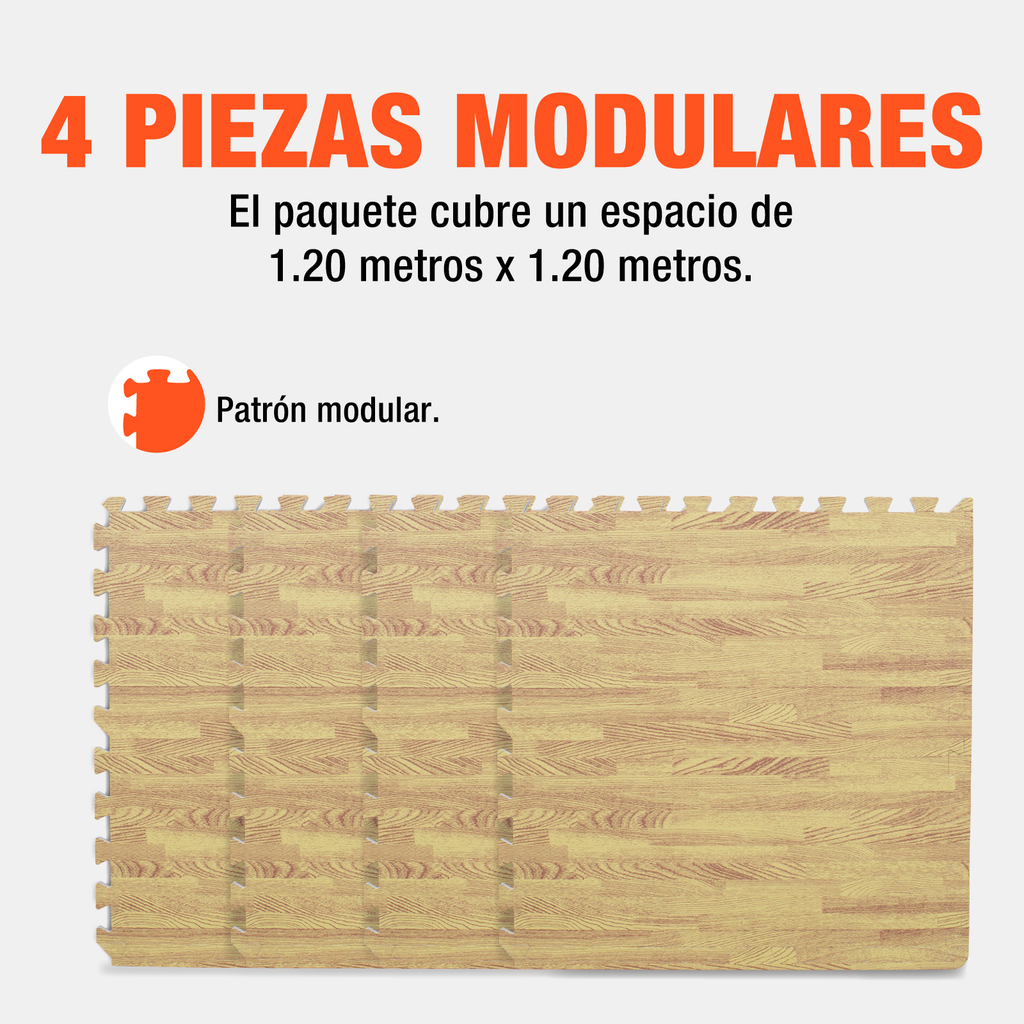 Piso Para Gimnasio Altera Tipo Madera Tatami 60x60 4pz
