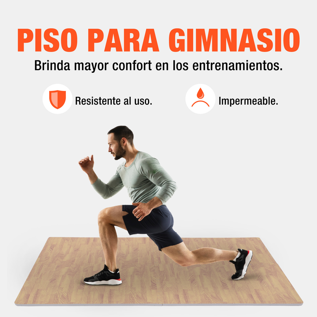 Piso Para Gimnasio Altera Tipo Madera Tatami 60x60 4pz