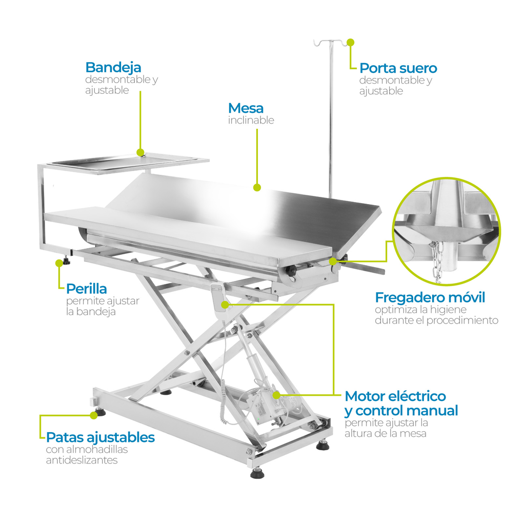 Mesa De Cirugia Veterinaria Onof Electrica Acero Inoxidable