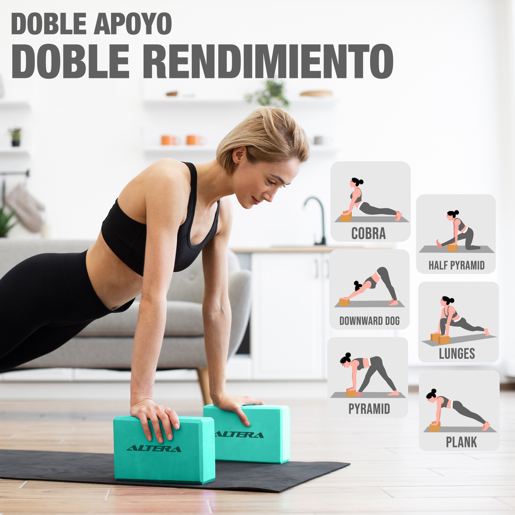 Bloques Yoga Set 2 Pzs Altera Pilates Entrenamiento Fitness