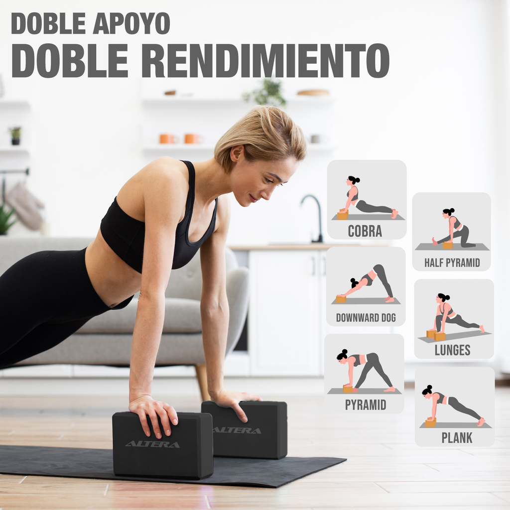 Bloques Yoga Set 2 Pzs Altera Pilates Entrenamiento Fitness