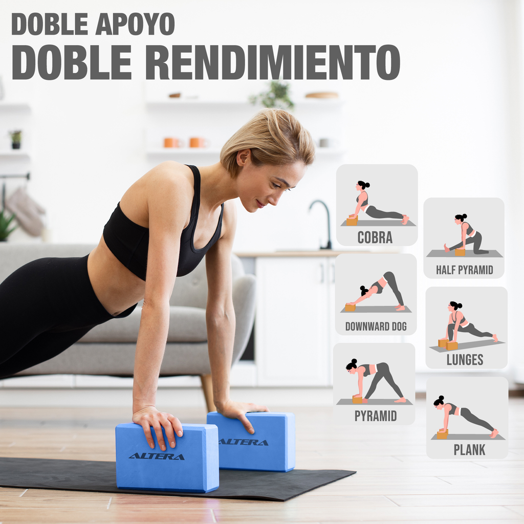 Bloques Yoga Set 2 Pzs Altera Pilates Entrenamiento Fitness