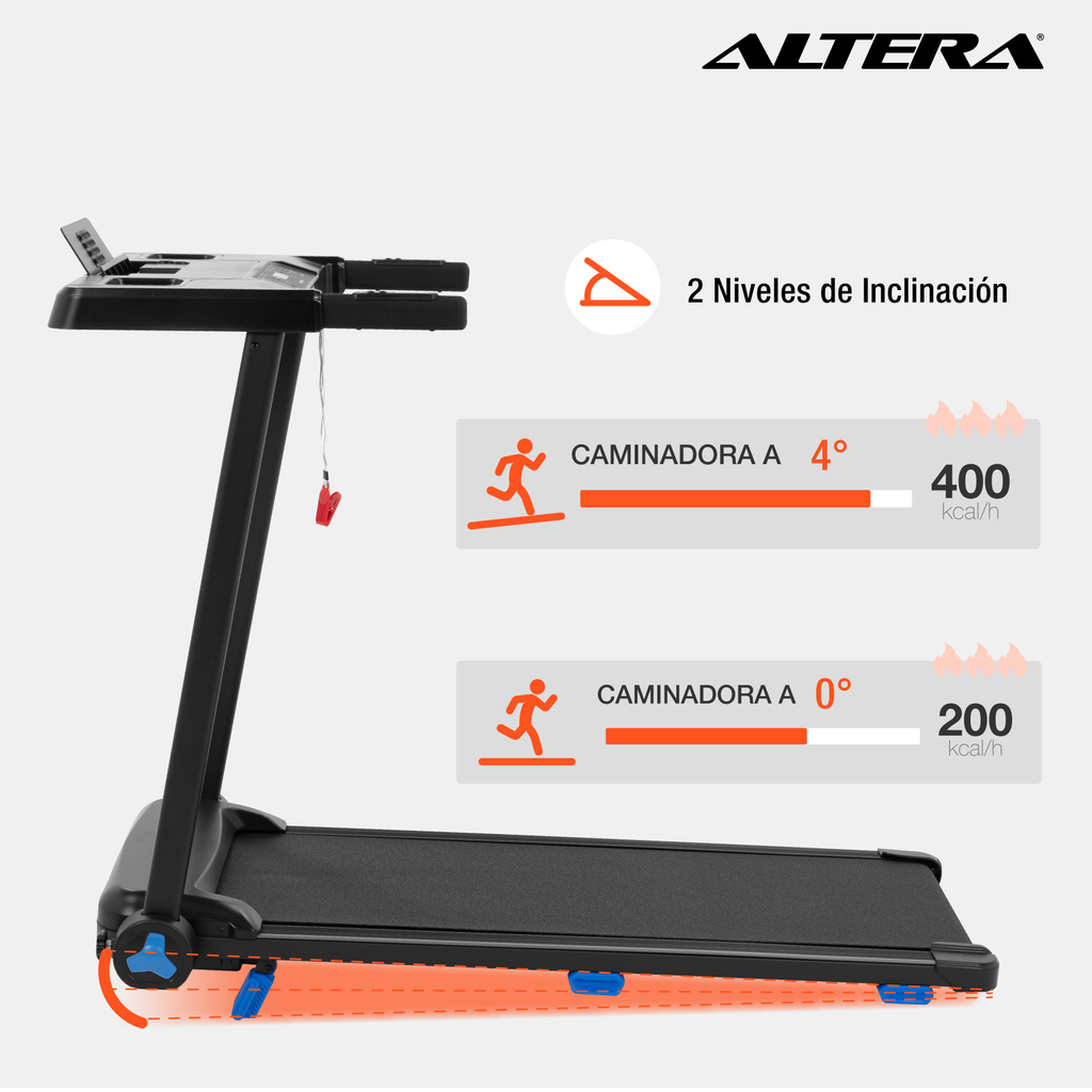 Caminadora Electrica Escritorio Inclinacion 2.75hp Altera