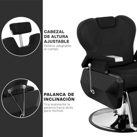 Silla Barberia Sillon Barbero Estetica Reclinable Hidraulico