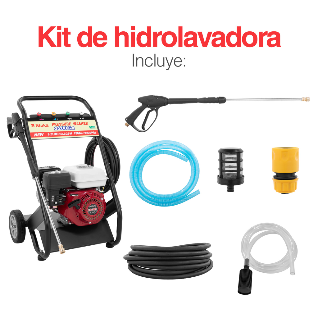 Hidrolavadora De Gasolina Industrial 6.5hp 2200psi 3400rpm
