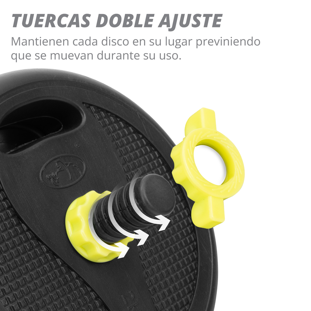 Set Mancuernas Altera Discos Ajustables + Pesa Rusa 15 Kg Color