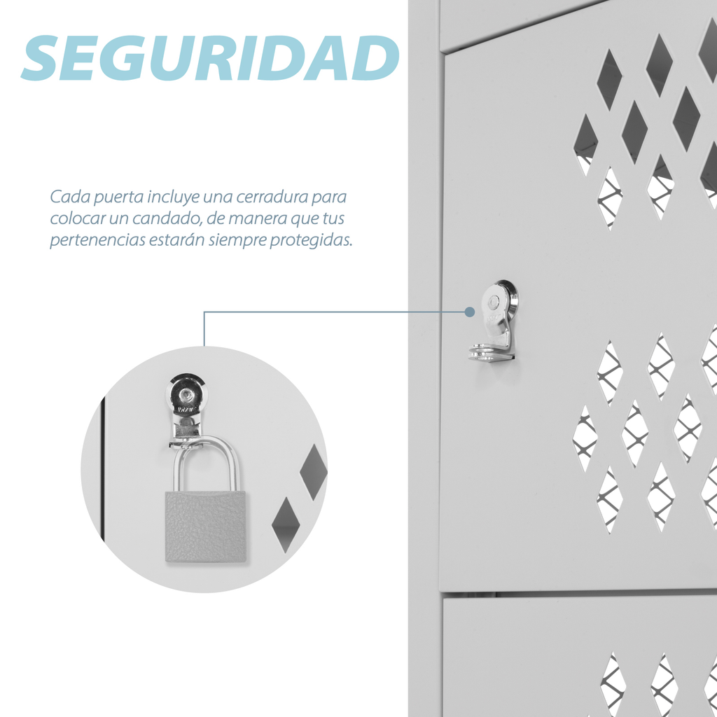 Locker Metalico Guardex Casillero 6 Puertas Niveles Oficina