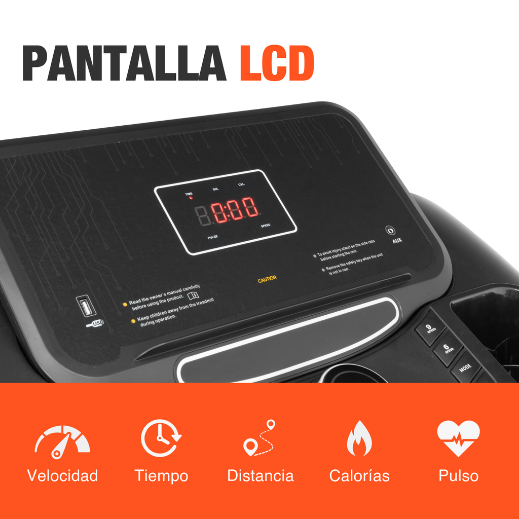 Caminadora Electrica Altera Plegable Corredora 110 V Negra