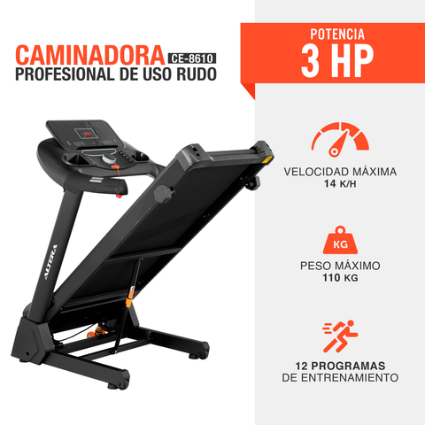 Caminadora Electrica Altera Plegable Corredora 110 V Negra