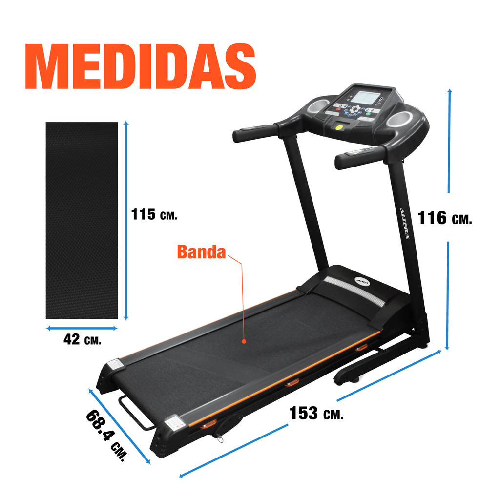 Caminadora Electrica Altera Niveles Ajustables Fitness Gym