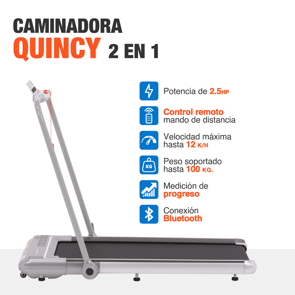 Caminadora Electrica Altera Modo 2 En 1 Control Fitness Gym