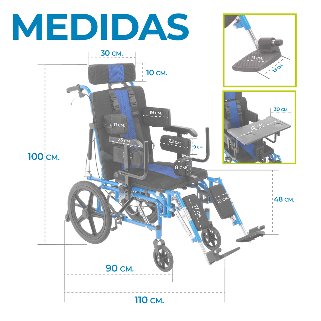 Silla De Ruedas Reclinable Pci Onof Infantil Paralisis