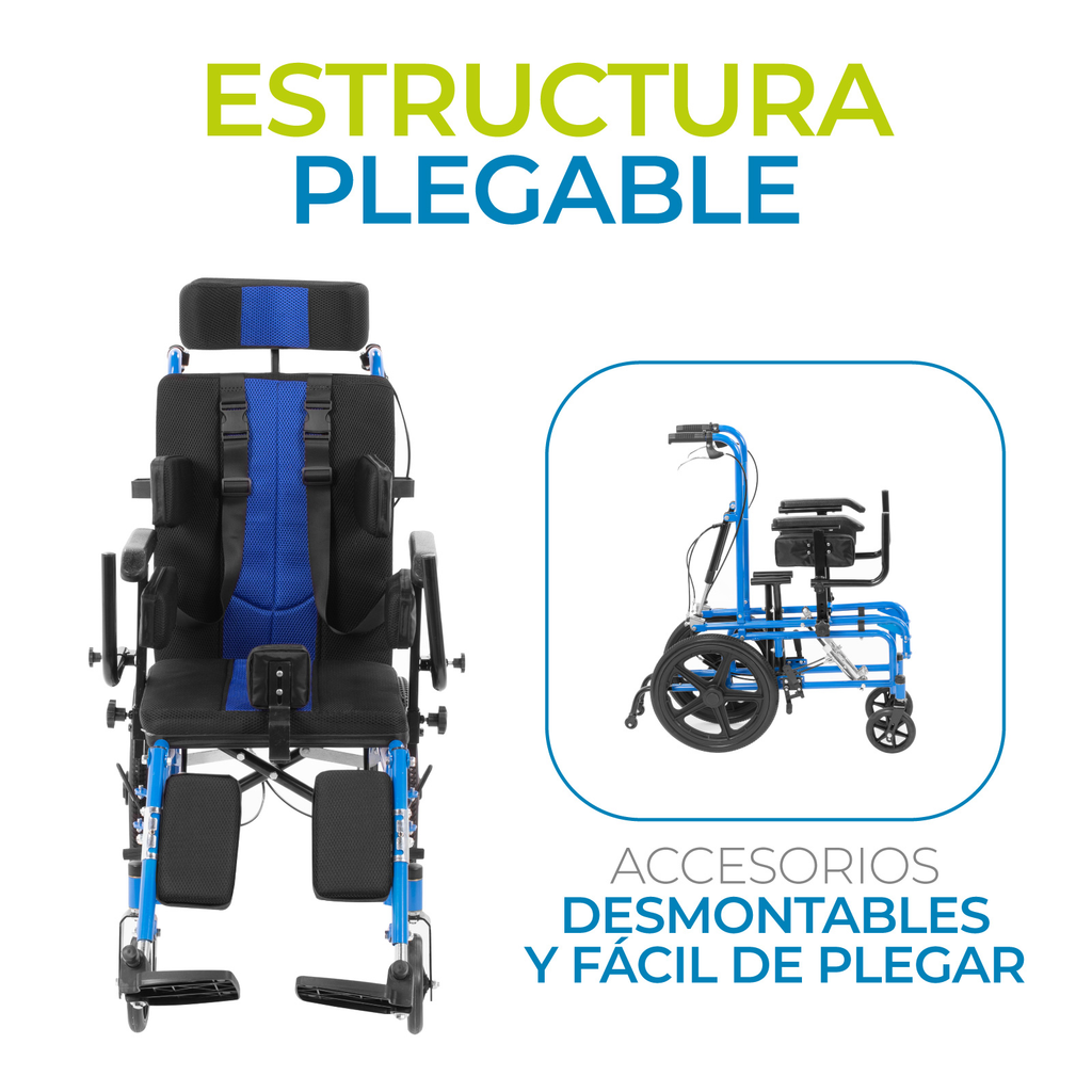 Silla De Ruedas Reclinable Pci Onof Infantil Paralisis
