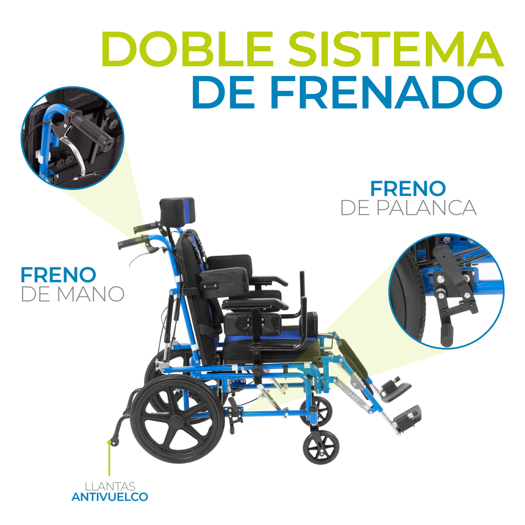Silla De Ruedas Reclinable Pci Onof Infantil Paralisis