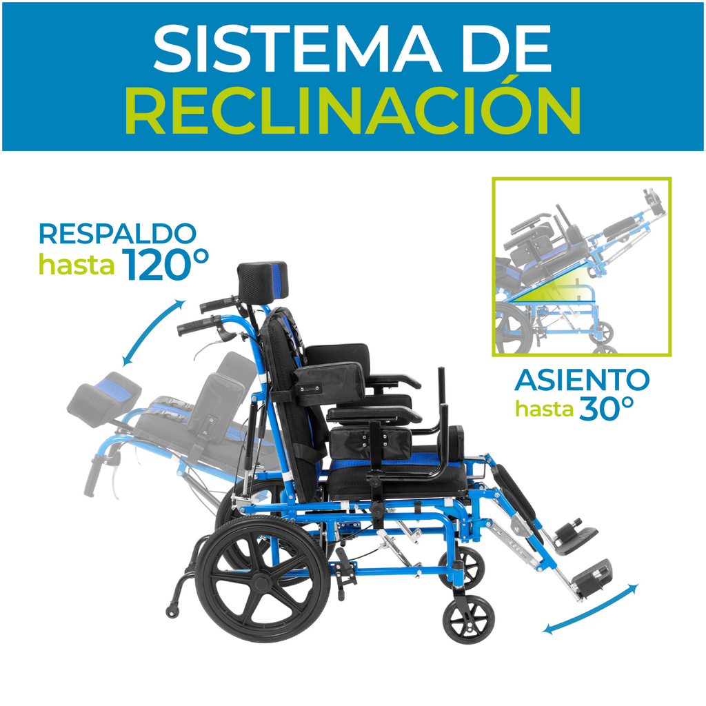 Silla De Ruedas Reclinable Pci Onof Infantil Paralisis