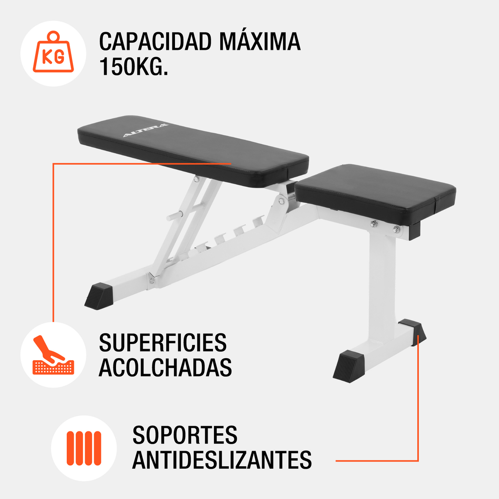 Banco Para Ejercicio Fitness Pesas 2 Secciones Inclinacion