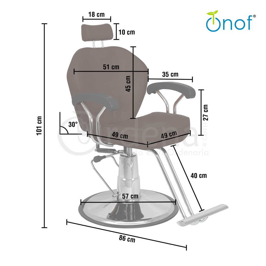 Silla Hidraulica Reclinable y Giratoria para Barberia Vinil