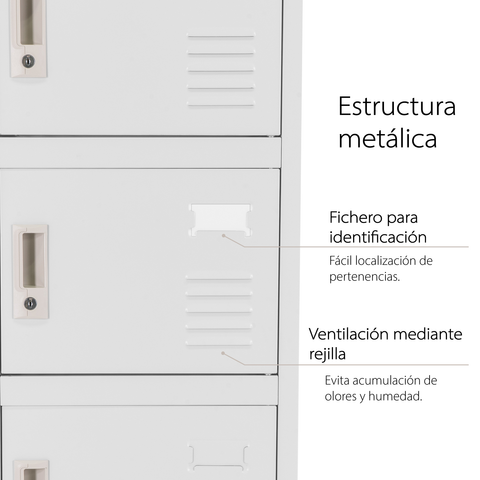 Locker Metalico Guardex Casillero Cerradura LLave 6 Puertas