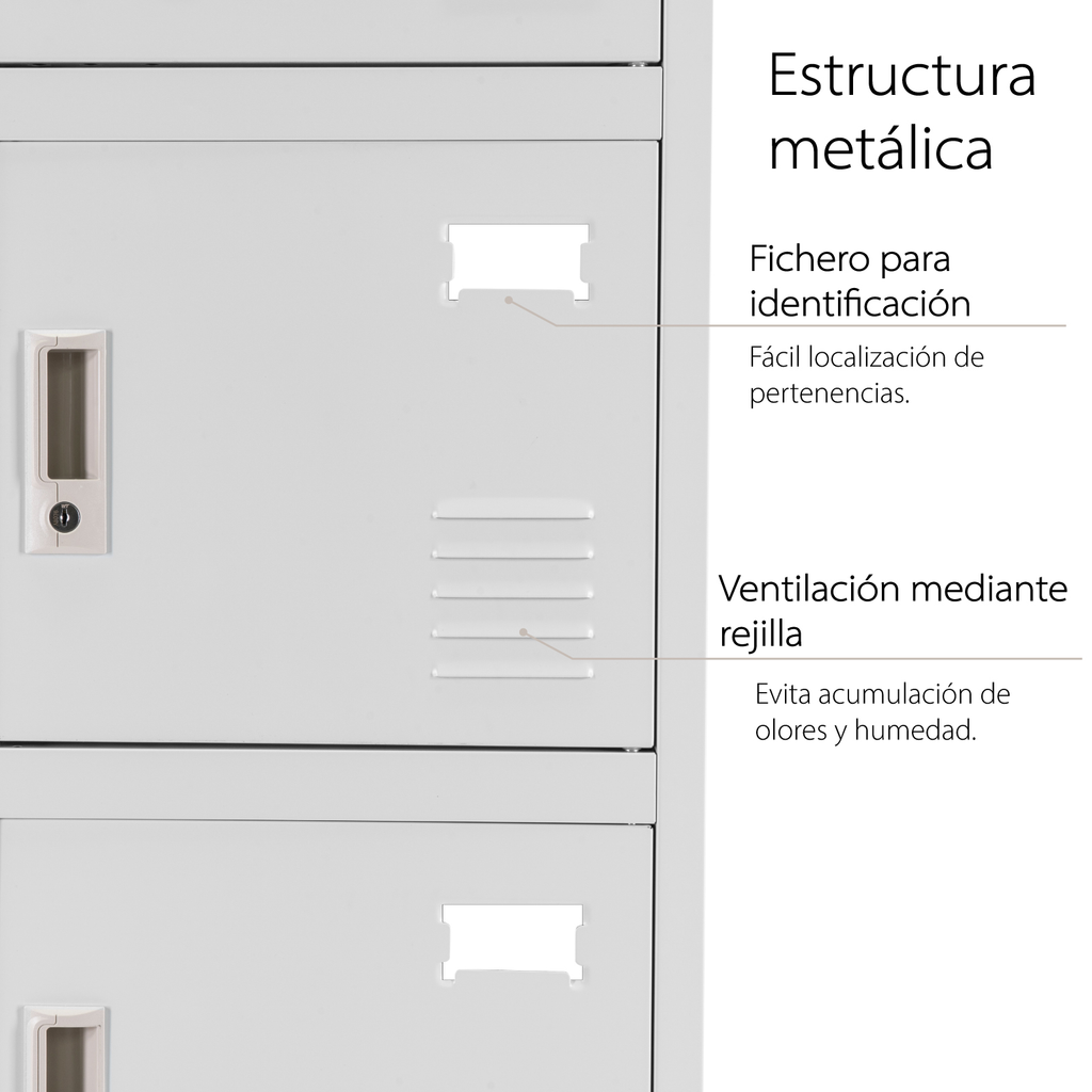 Locker Metalico 5 Puertas GUARDEX Casillero de Oficina Chapa