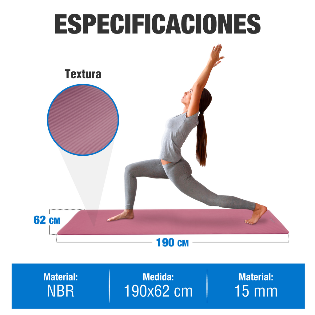 Tapete Yoga Grueso 15 Mm Fitness Altera Nbr Antiderrapante