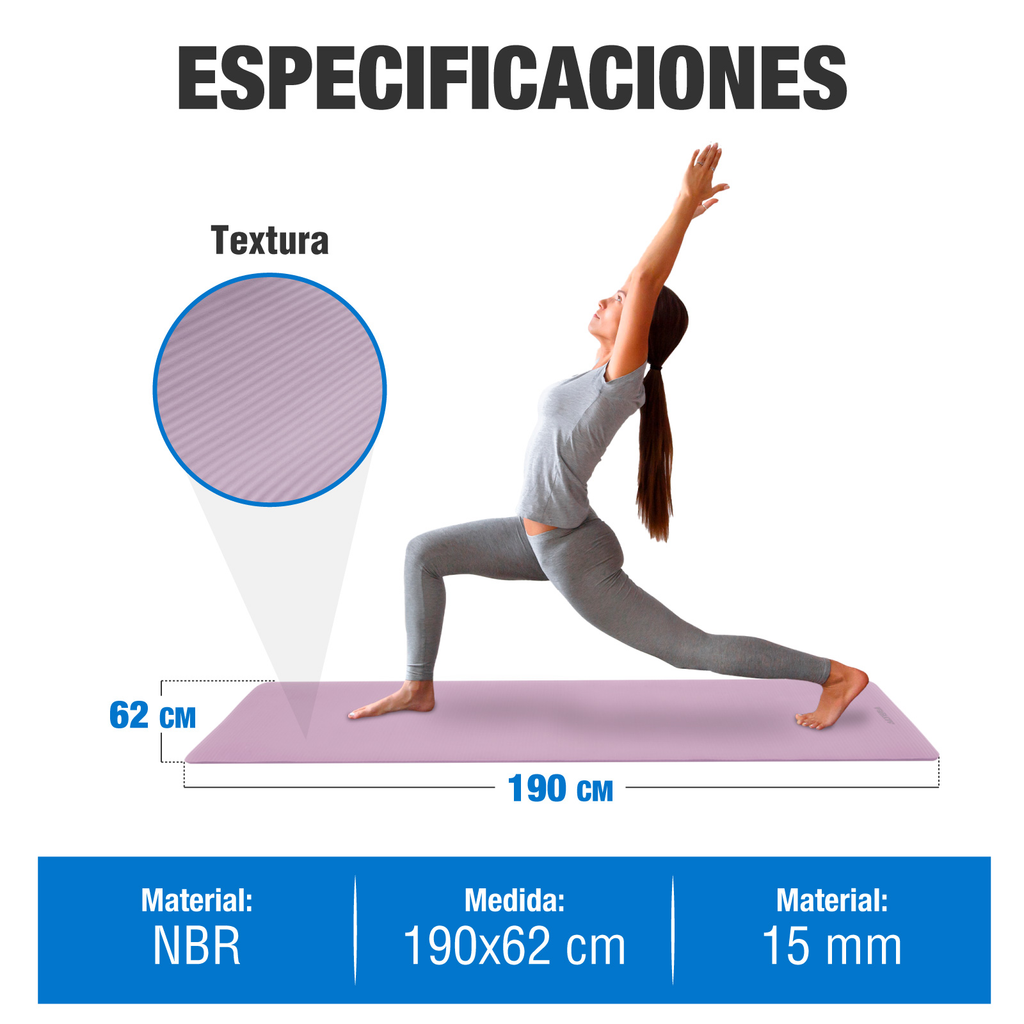 Tapete Yoga Grueso 15 Mm Fitness Altera Nbr Antiderrapante