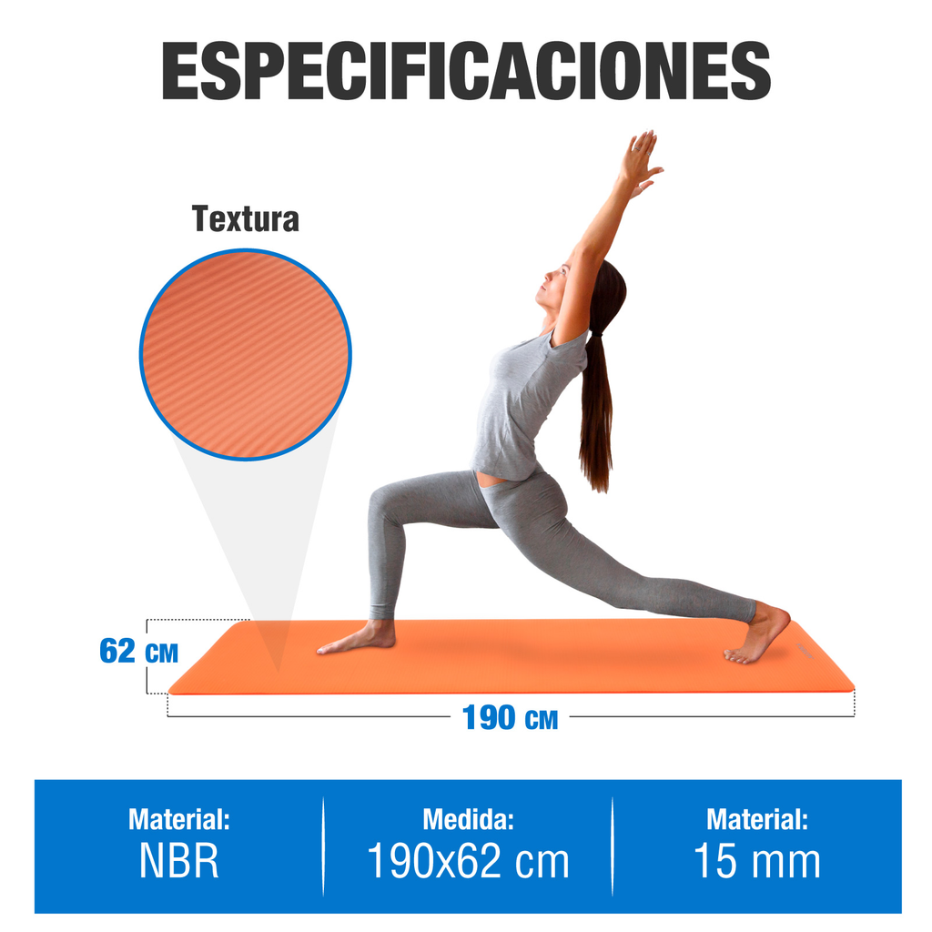 Tapete Yoga Grueso 15 Mm Fitness Altera Nbr Antiderrapante