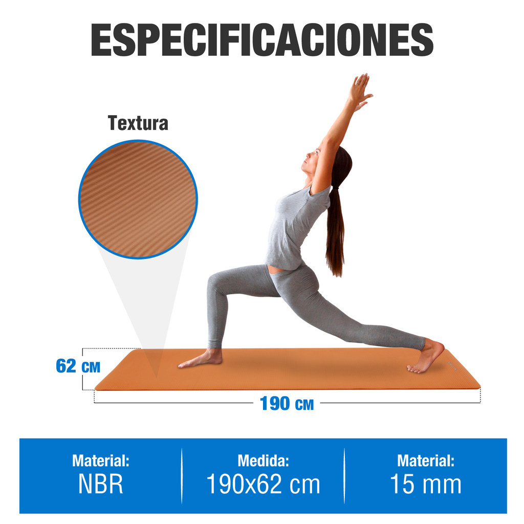 Tapete Yoga Grueso 15 Mm Fitness Altera Nbr Antiderrapante