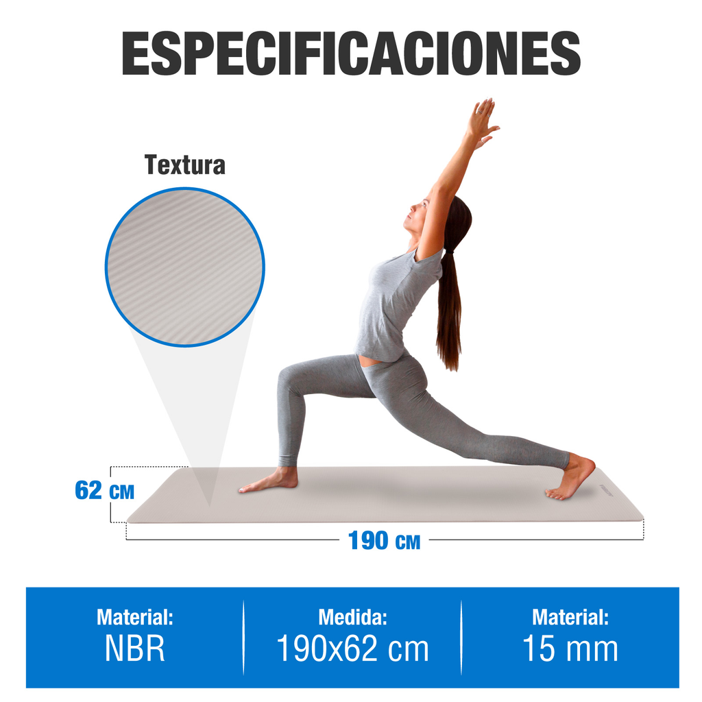Tapete Yoga Grueso 15 Mm Fitness Altera Nbr Antiderrapante