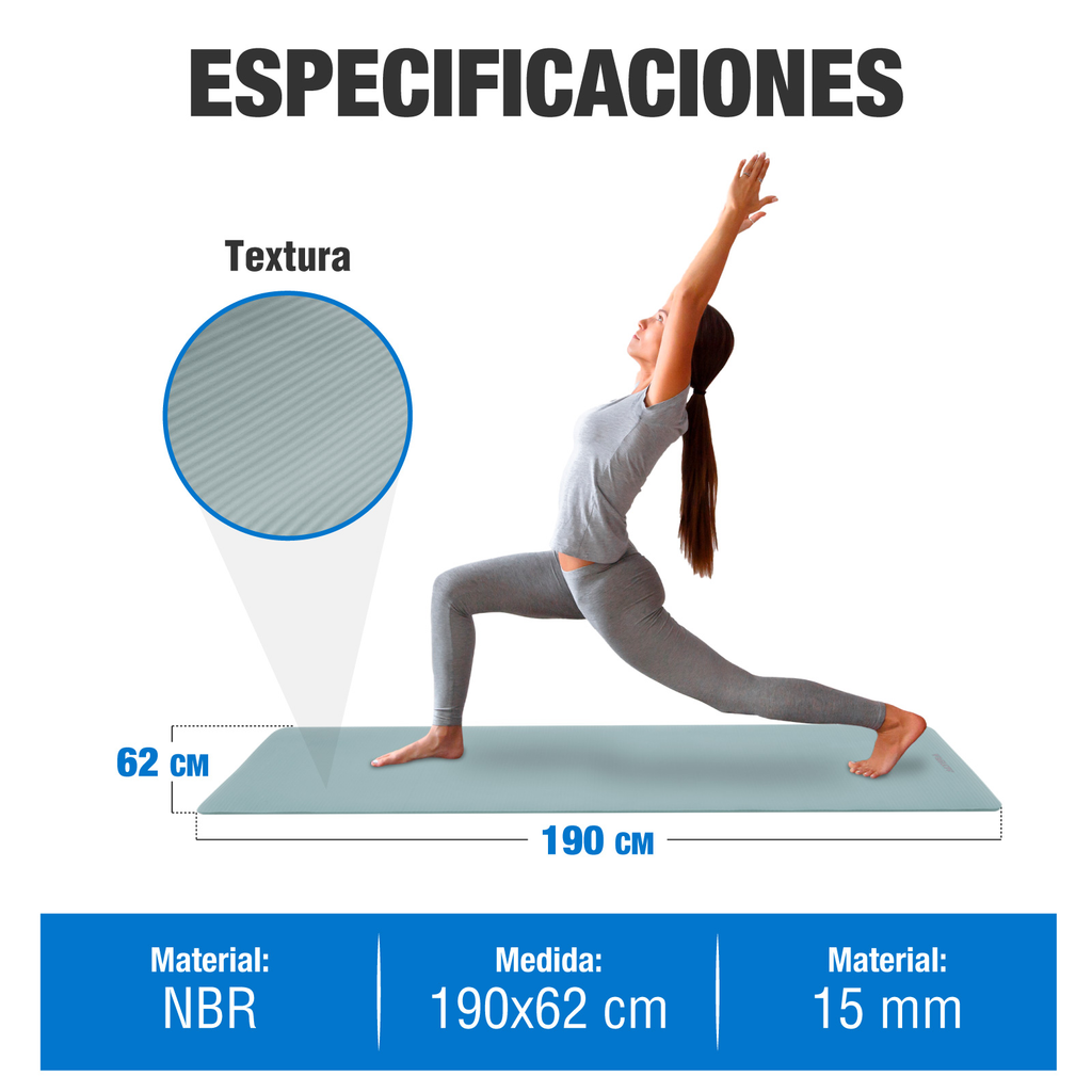 Tapete Yoga Grueso 15 Mm Fitness Altera Nbr Antiderrapante