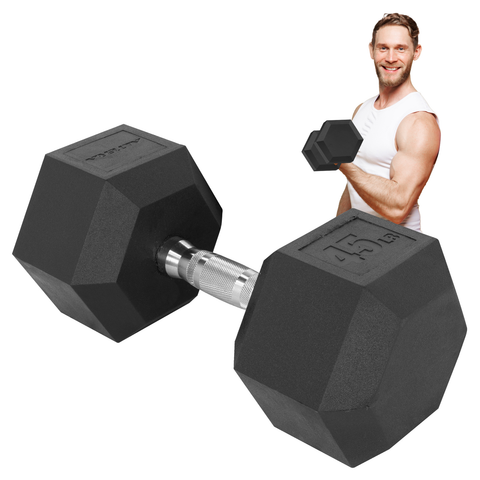 Mancuerna Hexagonal 45 Libras Acero con Forro de Neopreno