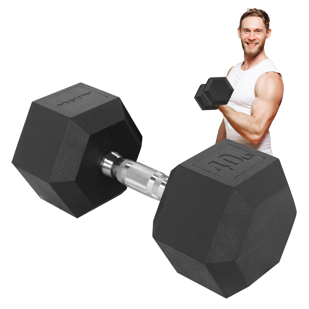 Mancuerna Hexagonal Acero 40 Lbs Forro De Neopreno Deporte