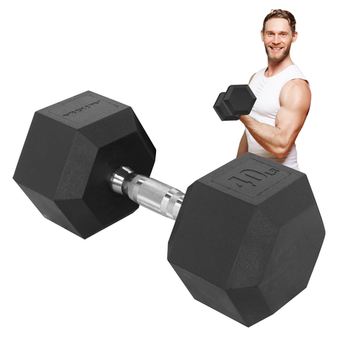 Mancuerna Hexagonal Acero 40 Lbs Forro De Neopreno Deporte