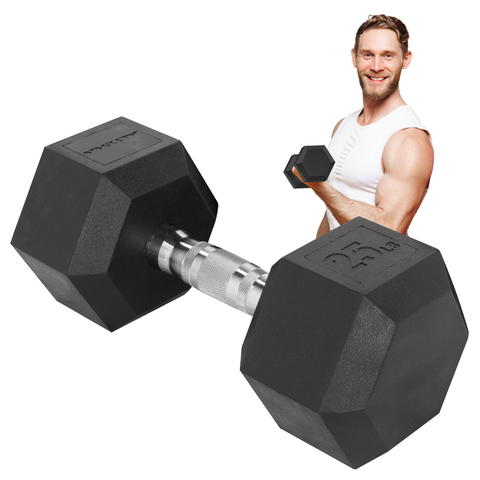 Mancuerna Hexagonal Acero Forro De Neopreno 25lbs