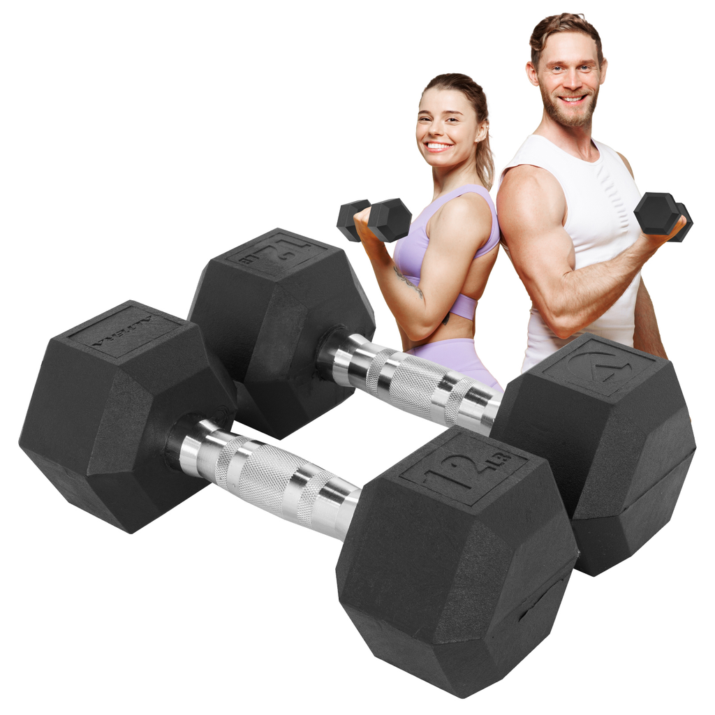Mancuernas 12 Lbs  Hexagonales Altera Pesas Ejercicio Par Kg