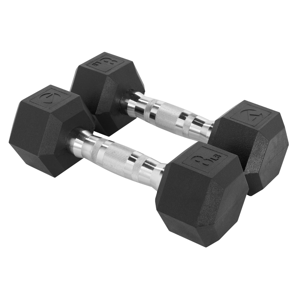 2 Mancuerna Hexagonal Acero Forro De Neopreno 8 Lbs
