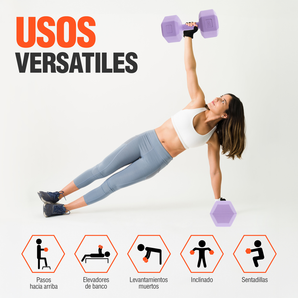 Mancuernas 10 Kg Hexagonales 2pz Pesas Altera Entrenamiento