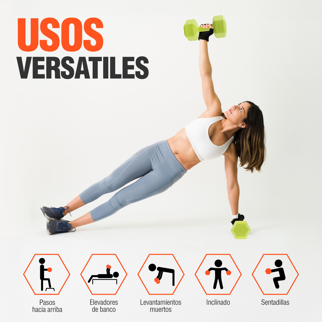 Mancuernas 5 Kg Hexagonales Set Par Altera Ejercicio Gym