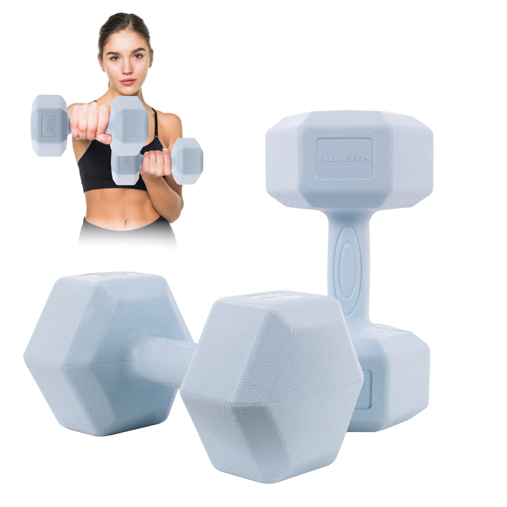 Mancuernas 5 Kg Hexagonales Set Par Altera Ejercicio Gym