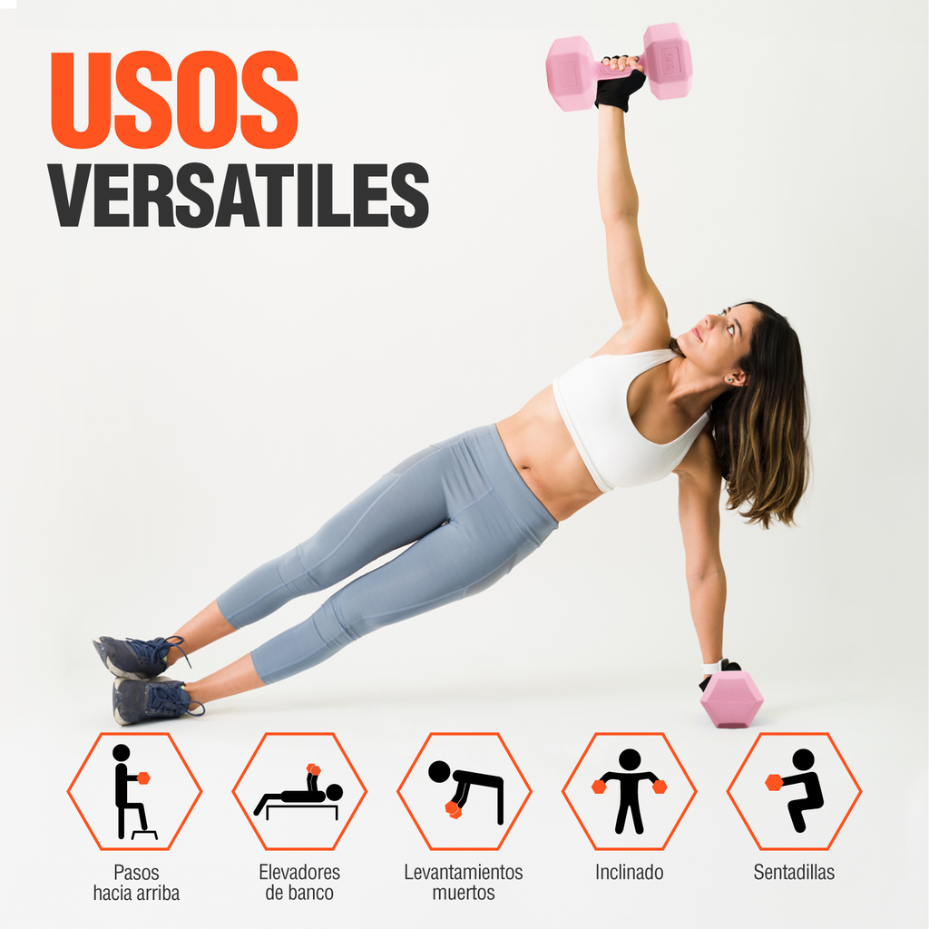 Mancuernas 5 Kg Hexagonales Set Par Altera Ejercicio Gym