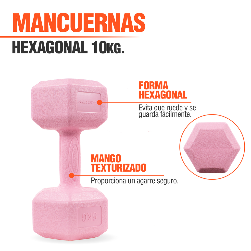 Mancuernas 5 Kg Hexagonales Set Par Altera Ejercicio Gym
