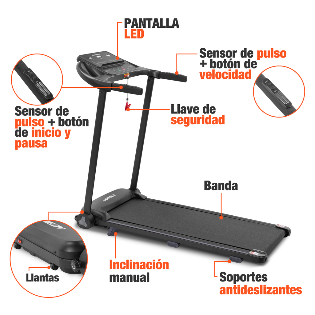 Caminadora Electrica Altera Cinta De Correr Elevacion 14 Km