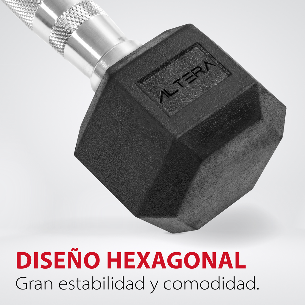 Kit 4 Mancuernas Hexagonales Acero Forro De Neopreno 5 Lbs
