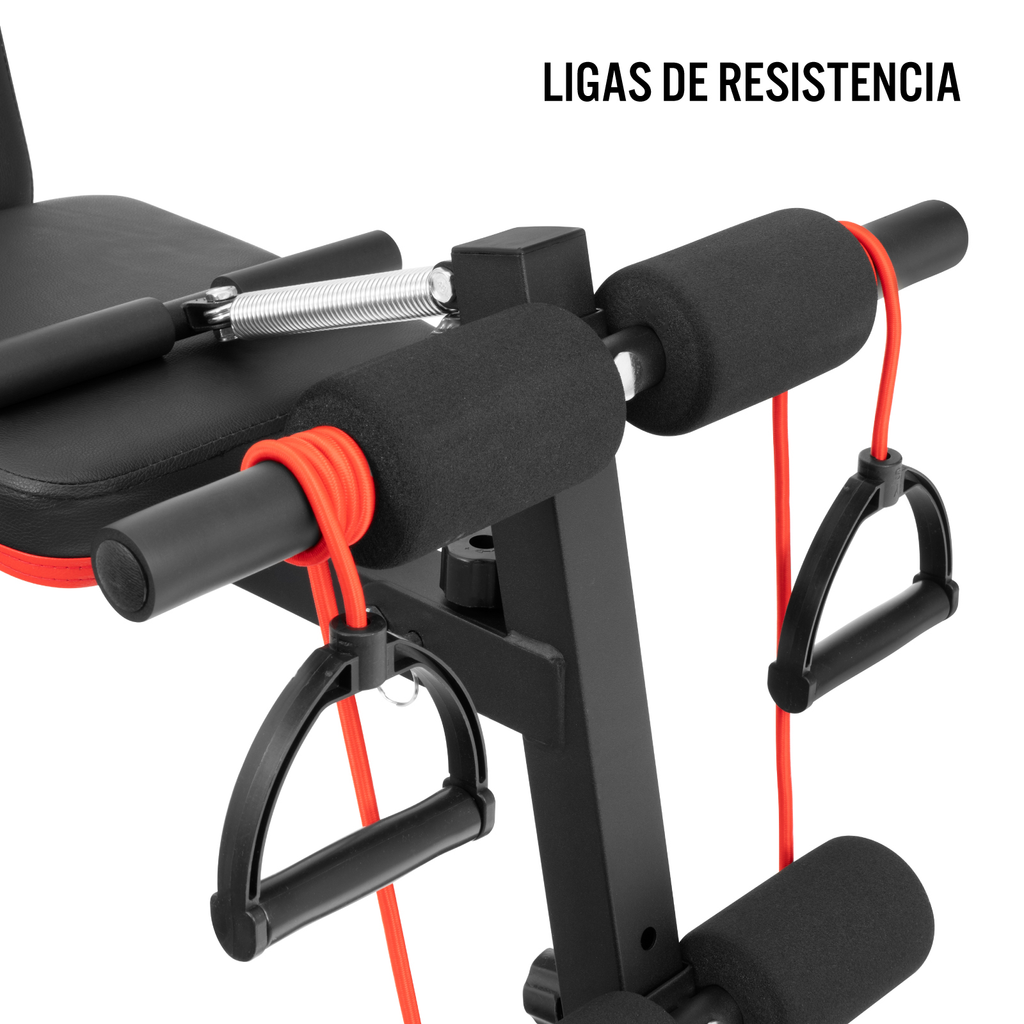 Banco Multiposiciones de Ejercicio con Ligas de Resistencia