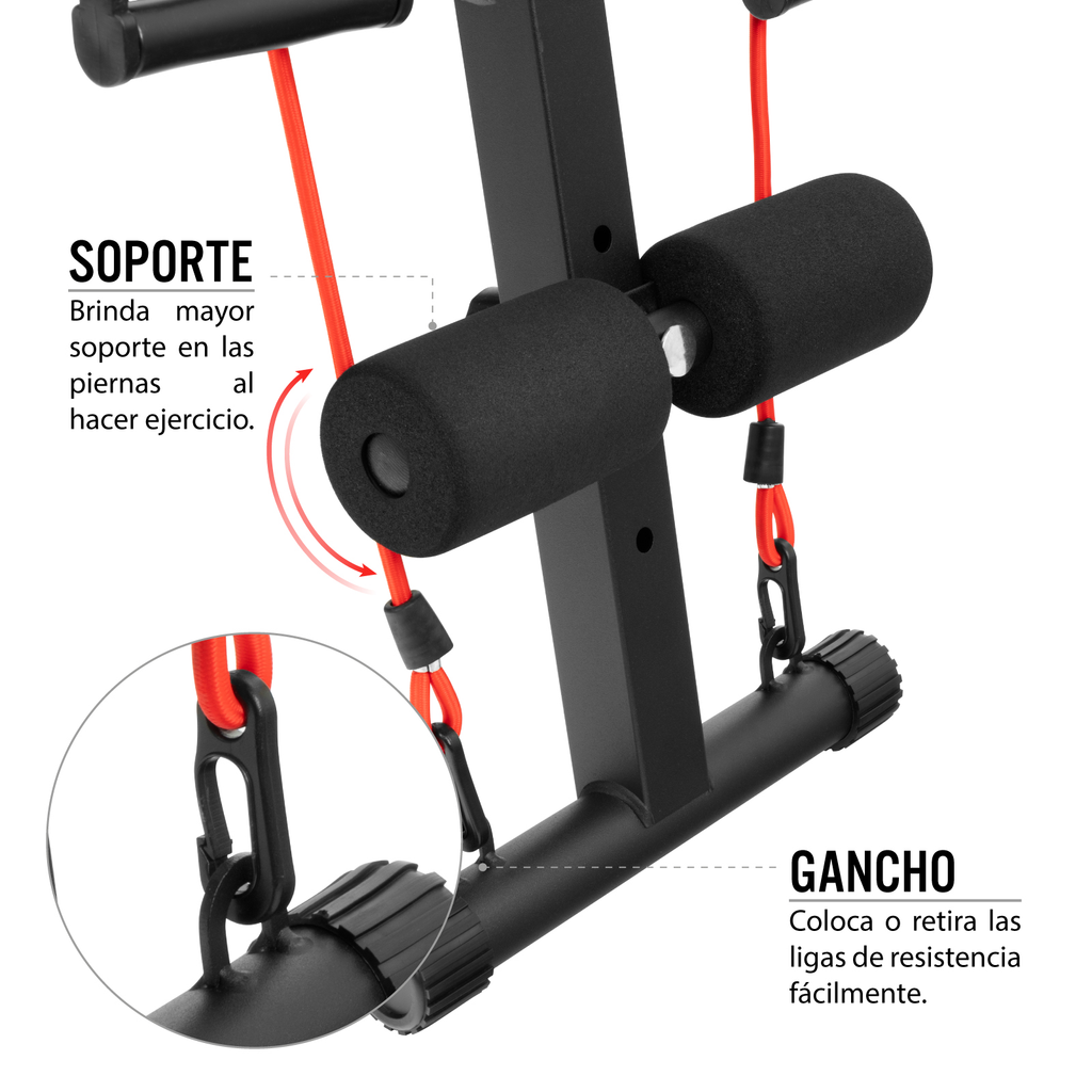 Banco Multiposiciones de Ejercicio con Ligas de Resistencia